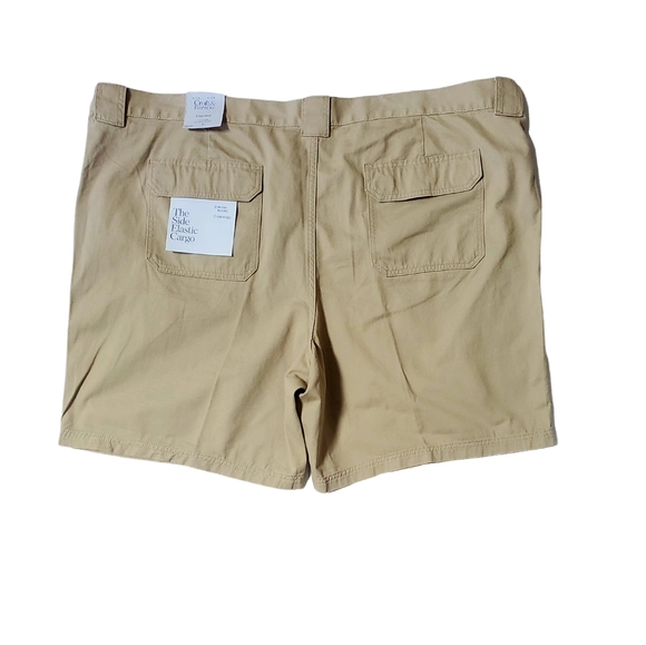 Croft & Barrow Cargo Shorts Men's Big & Tall Side Elastic Casual Beige Size 52 - Picture 5 of 6